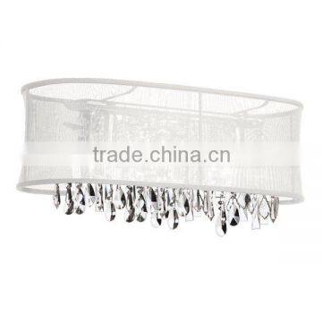 Decorative hotel crystal fabric wall lamps for bathroom