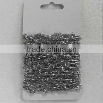 HOT SALE ! Gift Wrapping Silver Metallic Tinsel Sparkle Rubber Elastic Ribbon Cord Band