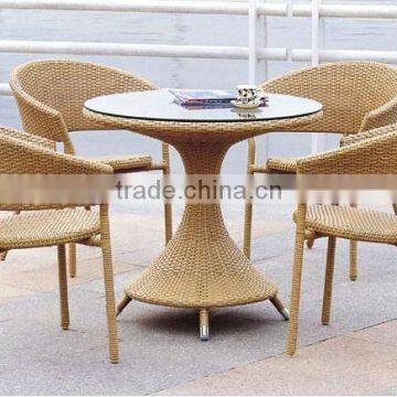 Furniture rattan cube dining table and chair