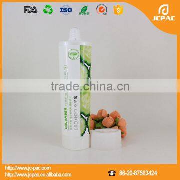 Empty Natural Facial Clean Cosmetic Plastic Packaging White Oval Tube With Screw Cap
