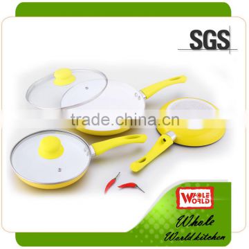 2015 hot non-sticking cookware set 5 pcs ceramic set fry pan