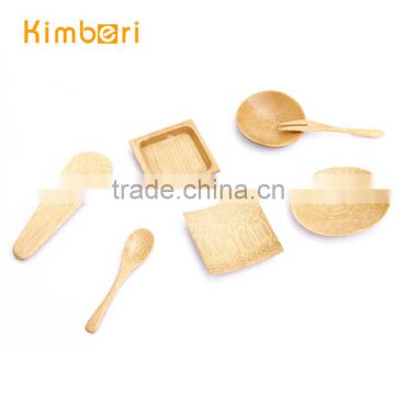 6 pcs Chinese mini disposable soy sauce bamboo tableware set