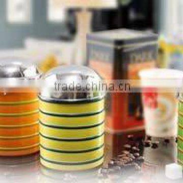 Stainless Steel X'mas Canister,bamboo canister,spice canister ,vintage canister ,fruit canister