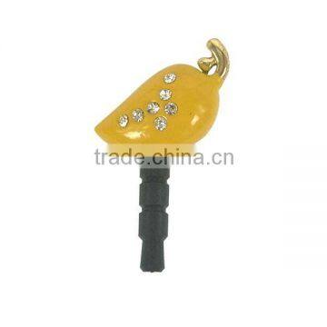 Promotional fruit themes earphone jack dust cap plug for iphone, designed by (C) charis,OEM service