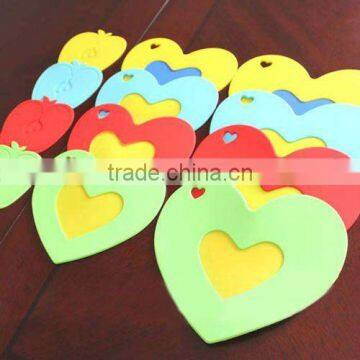 High Quality multicolour heart-shaped silicone cup mat