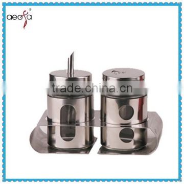 stainless steel condiment packets spice jar set