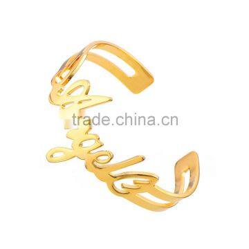 Custom Stainless Steel Letter Bangle Angel Bangle photo-3