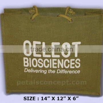 Cord Handled Jute Promotional Shopping Bag