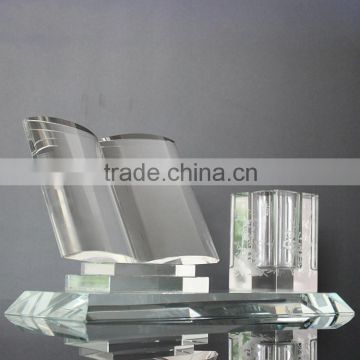 clear crystal glass office stationery gift set