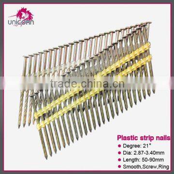 21 degree nails,(CN) galvanized nails,plastic strip framing nails