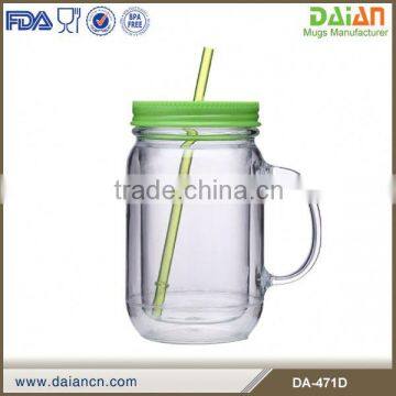 Hot Sale Plastic Mason Jar Beer Mugs Bpa Free photo-5