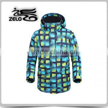 Men printed snowboard warm skiing jacket