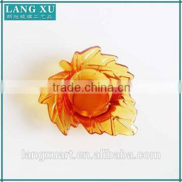 LX-Z182 Home Goods Amber Color Christmas Unique Gifts Bulk Tealight Maple Leaf Candle Holder