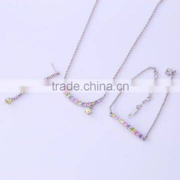 Strip Shape Incredible Women Accessory Zircon Crystal Jewelry Set for Party