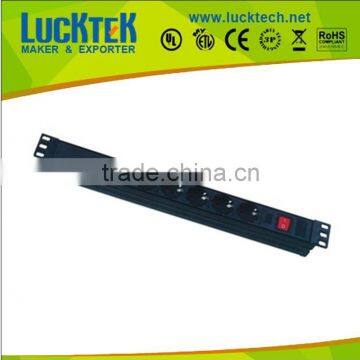 19" 1.0u 6 way European outlet PDU rack socket