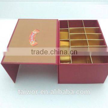 Custom Two Layers Chocolate Packaging Gift Box with Gold Foiled Logo