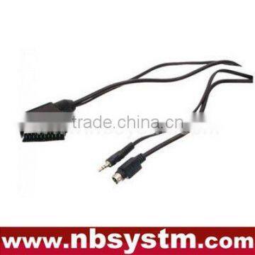 Scart male to SVHS + 3.5mm stereo plug cable