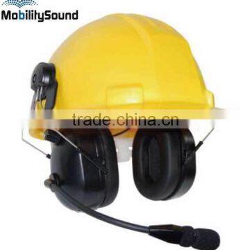 Walkie Talkie Two Way Radio PMR DMR LMR Noise canceling Hard Hat Industrial Ear Muff headset for Motorola Kenwood ICOM Hytera VX