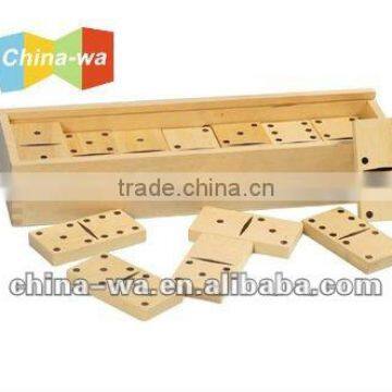 wooden domino toy set with wooden box