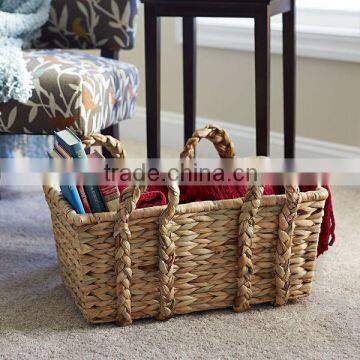 Water hyacinth seagrass storage basket with handles