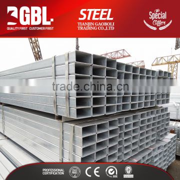 hot galvanized hollow rectangular steel tube sizes