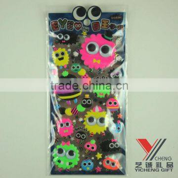 2015 new style wobble eyes 3d sticker puffy sticker