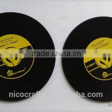 Customized promotional gifts vinyl record Soft PVC coaster