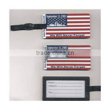 hot selling personalized bulk high quality soft pvc travel plastic luggage tag with standard sizes