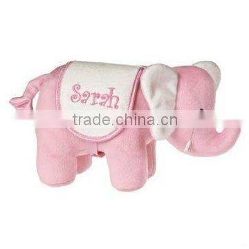 9" soft and cute Personalized pink Baby Safari Elephant Plush Baby Toy