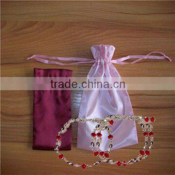 China Supplier  Gift Drawstring jewelry Satin Bag