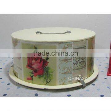 metal cake box with cover