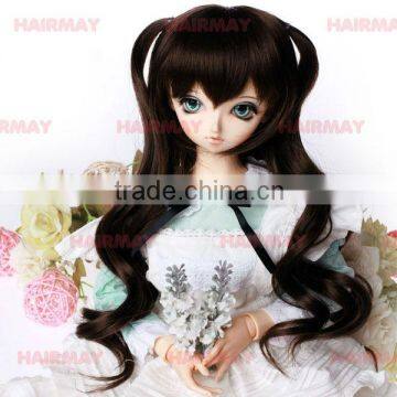 japana animei maid style hot sale doll black hair wig,top have two little plaits