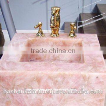 Excellent Gemstone Quartz Handmade Sink Bowl