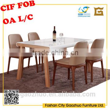 High Quality High gloss White Painting Modern MDF Restaurant Dining Table