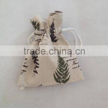 custom design printed linen drawstring gift bags for promot