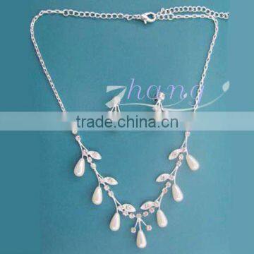 pearl necklace and earring