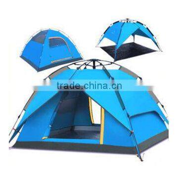 New Style Professional High Quality 3-4 Person Waterproof UV Protect Two Door Net Yarn Outdoor Camping Tent