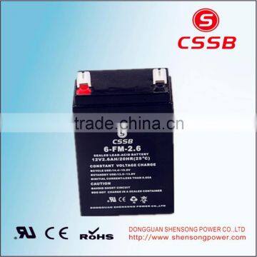 free high quality 12v2.6ah rechargeable lead acid battery