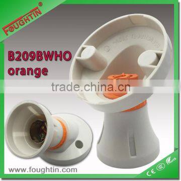 Orange Ring Metal Insert Lamp Holder B22 or E27 Angle Lampholder
