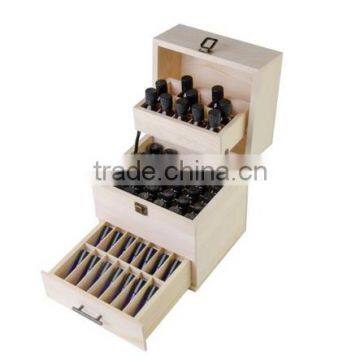 factory selling FSC&BSCI solid pine 3layer Wooden doTERRA Essential Oil bottles Storage Box Organizer