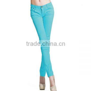 Elastic slim sex patterned long blue korean women skinny jeans