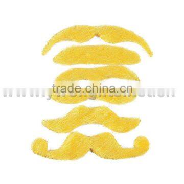 Factory Direct Yellow Fake Mustache Beard , artificial mustache For Carnival