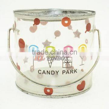Round Bucket with Handle Clear PVC Plastics Bucket