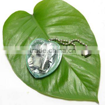 Mini Acrylic Wind up Heart-Shaped Gift Musical Box Key Chain Castle in the Sky Tune