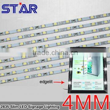 4mm Width 0.2W 2835 Slim 12V LED Rigid Strip Bar Light Sidelit for Slim Light Box Crystal Lightbox LED Sign Menu Board