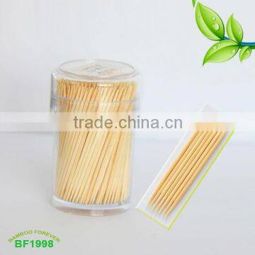 65*2.0mm little PS round jar bamboo two piont Toothpick