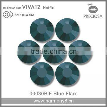 PRECIOSA Flat Back Hot Fix Rhinestones, Blue Flare MC Chaton Rose VIVA12