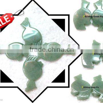 Wholesale gemstone green aventurine semi precious stone bird shape craft