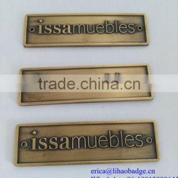 Metal Material and Tag Type engraved metal labels for furniture