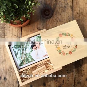 Genuine 4GB-16GB Customized Natural Wooden USB 2.0 Flash Pen Drive And Wood Box with 100% capacity